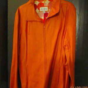 Wilson Orange Genuine  Leather Jacket
